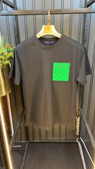 Louis vuitton White with Green Chest Patch Round Neck T-Shirt
