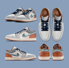 NIKE AIR JORDAN 1 LOW SE PHANTOM REPAIRED DENIM SWOOSH