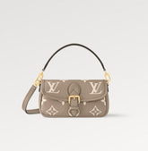 Louis Vuitton Nano Diane Bicolour Monogram Empreinte Leather With OG Box & Dust Bag (M45985 Khakhi)