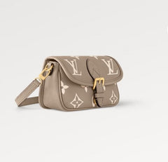 Louis Vuitton Nano Diane Bicolour Monogram Empreinte Leather With OG Box & Dust Bag (M45985 Khakhi)