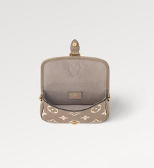 Louis Vuitton Nano Diane Bicolour Monogram Empreinte Leather With OG Box & Dust Bag (M45985 Khakhi)