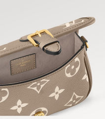 Louis Vuitton Nano Diane Bicolour Monogram Empreinte Leather With OG Box & Dust Bag (M45985 Khakhi)