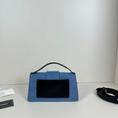 Jacquemus Suede LE Bambino With Sling Strap OG Box & Dust Bag (109-1 Denim Black)