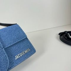 Jacquemus Suede LE Bambino With Sling Strap OG Box & Dust Bag (109-1 Denim Black)