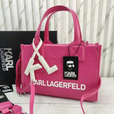 Karl Lagerfeld KSKUARE Embossed Small tote Bag (KA52 Rose White) With OG Box & Dust Bag