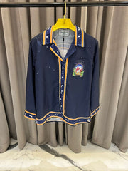 Casablanca Bunny Print Navy Blue Full Sleeves Shirt