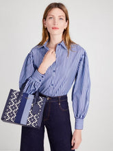 Kate Spade New York Flower Manhattan Tote Bag With Dust Bag (Blue - 852)