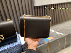 Tory Burch Eleanor Premium Quality Shoulder Bag With OG Box & Dust Bag (Black - 257)