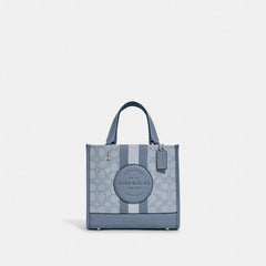 Coach Dempsey Tote 22 in Signature Jacquard With Stripe and Coach Patch With OG Box & Dust Bag ( Blue - 5638)