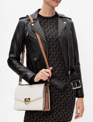 Michael Kors Hendrix Logo Cross-Body Bag With OG Box & Dust Bag (21009 Beige Brown)