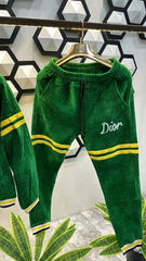 CHRISTIAN DIOR VELVET PARTY WEAR PREMIUM GREEN TRACKSUIT