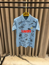 Fred Perry Chest Logo Polo T-shirt Multi Print Blue 850