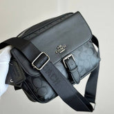 Coach Hudson Unisex Crossbody Signature Canvas With Dust Bag (C8316 Black)