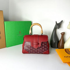 Goyard Red Goyardine Coated Canvas and Leather Mini Saigon Top Handle Bag With Dust Bag