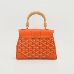 Goyard Orange Goyardine Coated Canvas and Leather Mini Saigon Top Handle Bag With Dust Bag