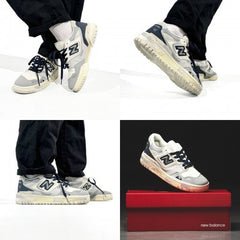 New Balance 550 White Grey Painted