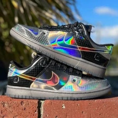 nike dunk low hyperfiat preto e multi color