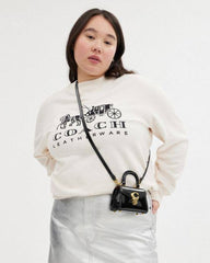 Coach Sammi Top Handle In Signature 12 Bag With OG Box & Dust Bag Black