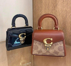 Coach Sammi Top Handle In Signature 12 Bag With OG Box & Dust Bag Black