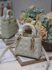 Dior Lady My ABC Elite Quality With OG Box & Dus Bag & scarf WIth Star Charm (White-292)