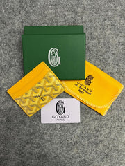 Goyard Saint Sulpice Card Holder Wallet With Dust & OG Box Yellow 9636