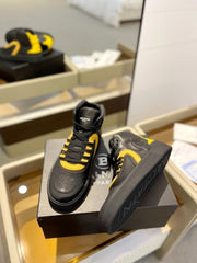 Balmain B Skate High Top Sneakers Black Yellow