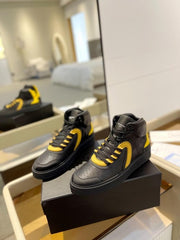 Balmain B Skate High Top Sneakers Black Yellow