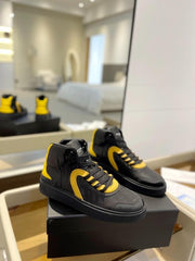 Balmain B Skate High Top Sneakers Black Yellow
