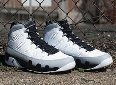 Air Jordan 9 Retro Barons White Black Gray