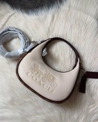 Coach Carmen Shoulder Bag Beige With OG Box Dust Bag