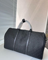 Louis Vuitton LV M44810 Keepall Bandoulire Premium Monogram Unisex Duffle Bag With Dust Bag & Accessories (Black - 861)