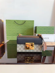 Gucci GG Supreme Monogram Small Padlock Shoulder Bag Black Mystic With OG Box & Dust Bag (409487 Black)