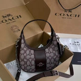 Coach Carmen Shoulder Bag With OG Box Dust Bag 681214 Brown Cloth