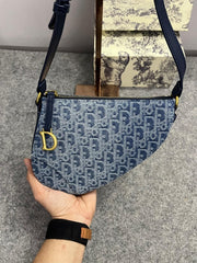 Christian Dior Saddle Rodeo Denim With OG Box & Dust Bag (8110 Denim)