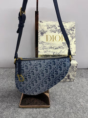 Christian Dior Saddle Rodeo Denim With OG Box & Dust Bag (8110 Denim)