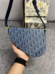 Christian Dior Saddle Rodeo Denim With OG Box & Dust Bag (8110 Denim)