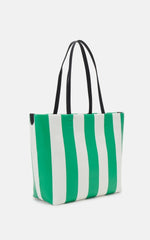 Karl Lagerfeld Hotel Beach Stripe Tote With Dust Bag Green Beige