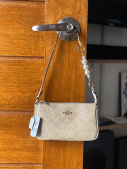 Coach Nolita 18 White Sling Bag With Box Dust Bag Sling Chain