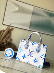 Louis Vuitton LV M22976 On The Go Pochette With OG Double Box & Dust Bag - Coin Pouch (White Blue - 620)