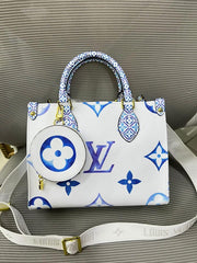 Louis Vuitton LV M22976 On The Go Pochette With OG Double Box & Dust Bag - Coin Pouch (White Blue - 620)