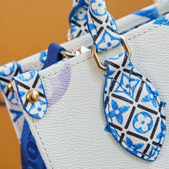 Louis Vuitton LV M22976 On The Go Pochette With OG Double Box & Dust Bag - Coin Pouch (White Blue - 620)