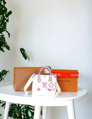 Louis Vuitton LV M22976 On The Go Pochette With OG Double Box & Dust Bag - Coin Pouch (White Pink - 621)
