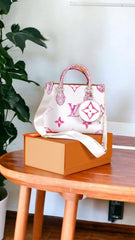 Louis Vuitton LV M22976 On The Go Pochette With OG Double Box & Dust Bag - Coin Pouch (White Pink - 621)