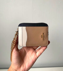 Coach Zip Card Case Mini Wallet With Original Box