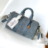 Louis Vuitton Lv Monogram Washed Denim High Quality Mini Duffle Bag With Double Box Packing M22762 Denim