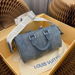 Louis Vuitton Lv Monogram Washed Denim High Quality Mini Duffle Bag With Double Box Packing M22762 Denim