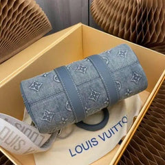 Louis Vuitton Lv Monogram Washed Denim High Quality Mini Duffle Bag With Double Box Packing M22762 Denim