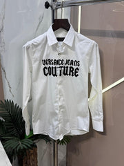 VERSACE IMPORTED FRONT VELVET LETTER EMBOSSED VERY PREMIUM PARTY WEAR SHIRT