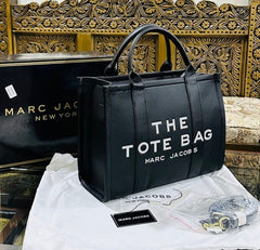 Marc Jacobs Medium The Tote Bag With OG Box & Dust Bag & Shoulder Strap (Black - 459)