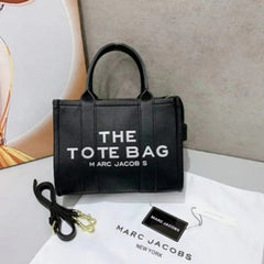 Marc Jacobs Medium The Tote Bag With OG Box & Dust Bag & Shoulder Strap (Black - 459)
